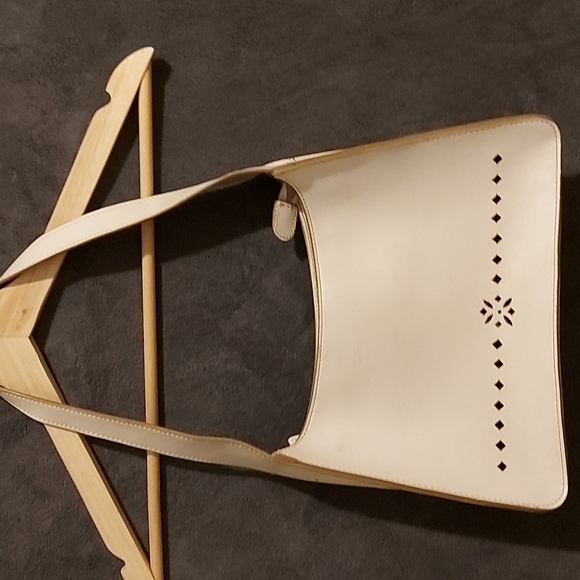 Cream leather shoulder bag - Picture 3 of 3